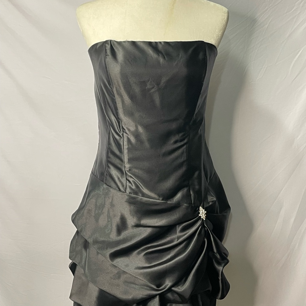 Jessica McClintock for Gunne Sax Strapless Satin Cocktail Dress – Size 13/14 - Picture 5 of 16